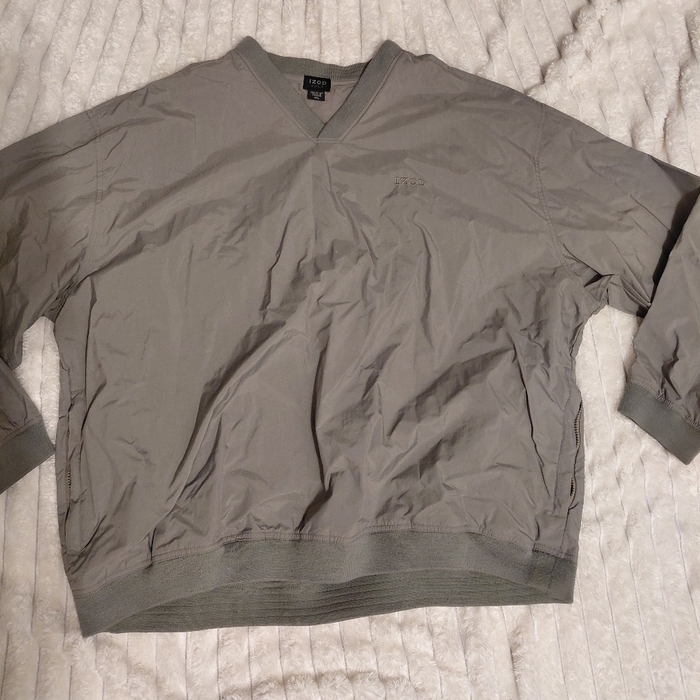 Izod Grayish Green Pullover Windbreaker